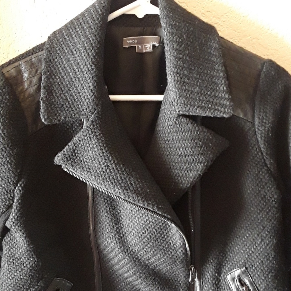 Vince Boucle/Leather Moto Jacket - Picture 8 of 8